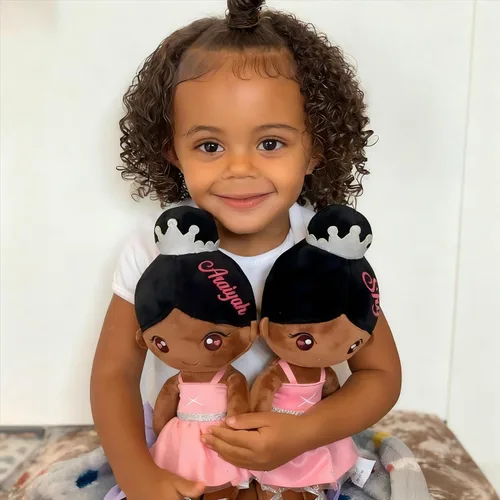 Vista 3 de Gloveleya - Ballet Girl - Muñeca de felpa suave personalizable con diseño de ballet para niñas, para regalo, color negro, de 13 pulgadas, con caja