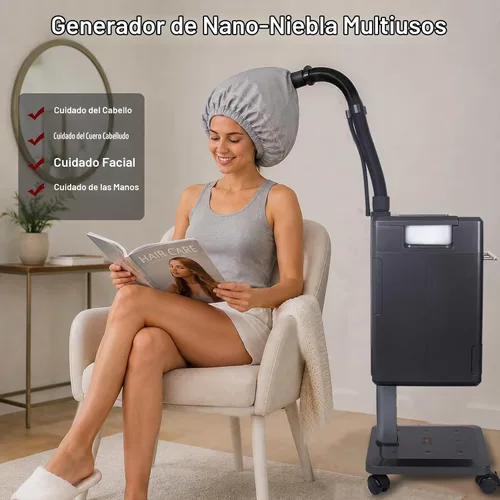 Vista 2 de Vaporizador profesional Nano para acondicionamiento profundo, 5 modos, función de ozono, panel de control inteligente, adecuado para salón y uso