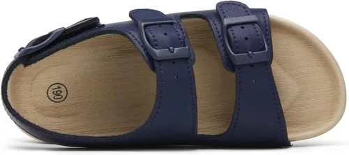 Vista 7 de Sandalias ajustables de doble hebilla para niñas y niños, zapatos de verano ligeros con velcro para niños pequeños y grandes