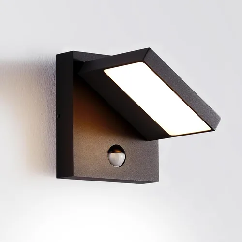 Vista 10 de Lustrlach Lámpara LED de pared con sensor de movimiento para exteriores, montaje en pared exterior con cabezal de lámpara ajustable para casa
