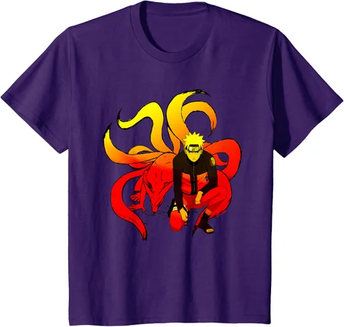 Vista 19 de Naruto Shippuden Naruto and 9 Tails - Camiseta de manga corta Negro