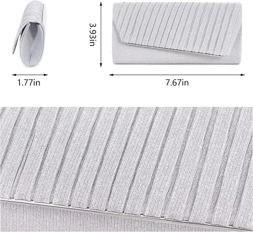 Vista 6 de Naimo - Deslumbrante bolsa pequeña de solapa, con cadena desmontable para eventos nocturnos.