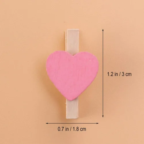 Vista 2 de NUOBESTY 50pcs mini pinzas de madera con corazones para boda, decoración del día de San Valentín