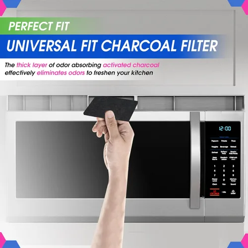Vista 5 de Filtro de repuesto para microondas cortado a medida, filtro de carbón activado de 18 x 15 pulgadas para Samsung GE, LG, Frigidaire, Whirlpool y más