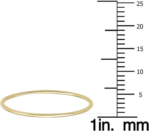 Vista 3 de Szul - Anillo delgado apilable de oro amarillo 14K, banda (.75 mm)., oro amarillo, 7.5, WBU58059-75