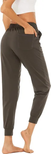 Vista 2 de AvaCostume Pantalones deportivos ligeros de algodón para mujer, pantalones deportivos de yoga, pantalones casuales con bolsillos