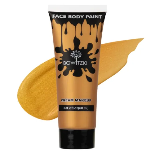Vista 14 de Bowitzki Pintura facial y corporal de 2 onzas, maquillaje en crema, 2.0 fl oz, pintura facial a base de agua, efectos especiales para adultos, Negro