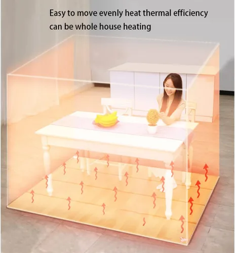 Vista 2 de Alfombra eléctrica de cristal de carbono, alfombras eléctricas con calefacción debajo del escritorio, alfombras eléctricas retro con calefacción