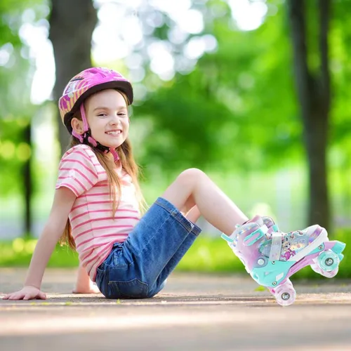 Vista 7 de Patines ajustables para niñas, todas las ruedas, zapatos de patinaje luminosos con luz para niños