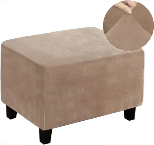 Vista 31 de Funda elástica para silla, funda otomana rectangular de almacenamiento, funda otomana para reposapiés, fundas otomanas para taburete de pie