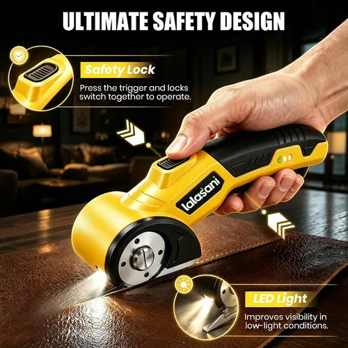 Vista 4 de Cordless Electric Scissors for Cardboard, Automatic Box Cutter (Yellow, 1.0)