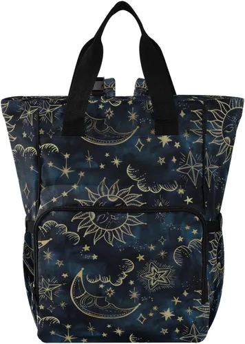 Vista 9 de senya Mochila para pañales, bolsa de viaje multifunción con diseño de murciélago de neón para mamás y papás, Murciélago 1, Compacto
