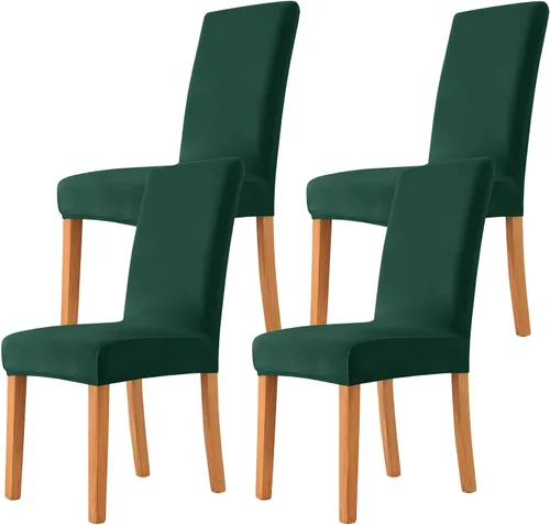 Vista 36 de Velvet Chair Covers Beige Gray, Stretch Dining Room Chair Covers 2 Pack, Super Fit Dining Chairs Slipcovers Spandex Washable Kitchen Parson Chair