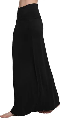 Vista 5 de Urban CoCo - Falda larga y elegante de elastano para mujer, cómoda, con cintura plegable, y estilo acampanado