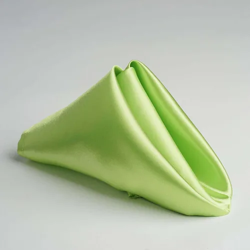 Vista 3 de Efavormart - Paquete de 5 servilletas de satén sin costuras, color verde manzana, resistentes a las arrugas, 20 x 20 pulgadas Manzana Verde