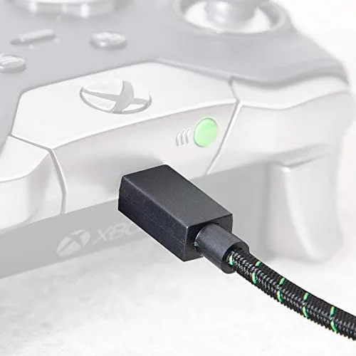 Vista 5 de Cable de carga micro USB trenzado de 8.9ft de largo para control de Microsoft Xbox One