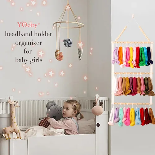 Vista 6 de YOcity Soporte Organizador de Diademas para Niñas Bebés Diademas Accesorios para el Cabello Organizador de Lazos para el Cabello Almacenamiento