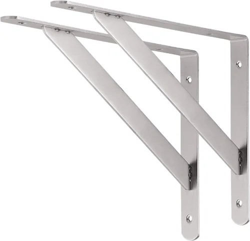 Vista 3 de CLT Soporte de estante negro, 8 pulgadas, carga máxima: 220 libras, soporte rígido minimalista resistente para banco de mesa, kit de herramientas