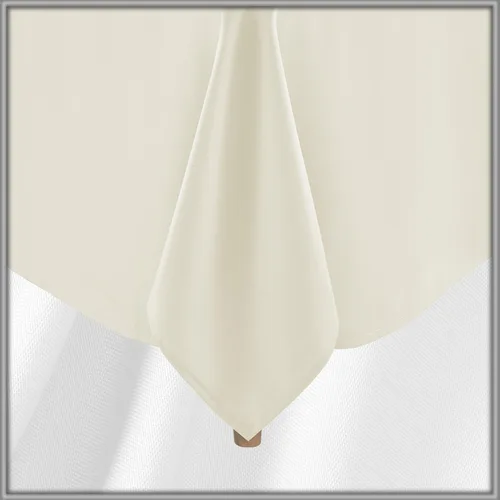Vista 4 de Lann's Linens - Mantel rectangular de tela de poliéster de primera calidad para bodas, banquetes y restaurantes Marfil