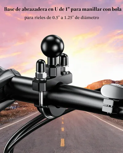 Vista 2 de BRCOVAN 1" bola manillar U-Bolt montaje, ajuste carriles diámetro 0.5" a