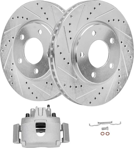 Vista 318 de Detroit Axle - Rotores de freno delantero para 04-13 Mazda 3 Rotores de frenos de disco 06-15 Mazda 5 Reemplazo: Rotor regular delantero de 11.81