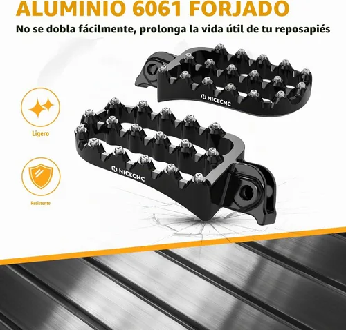 Vista 5 de NICECNC Estriberas planas horizontales negras de ángulo ancho estilo rally compatibles con KTM 390 Adventure 2020 2021 2022 2023, aluminio 6061