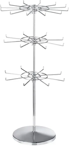 Vista 7 de Polmart - Soporte giratorio ajustable de doble altura (soporte y niveles) para encimera (negro, 3 niveles)