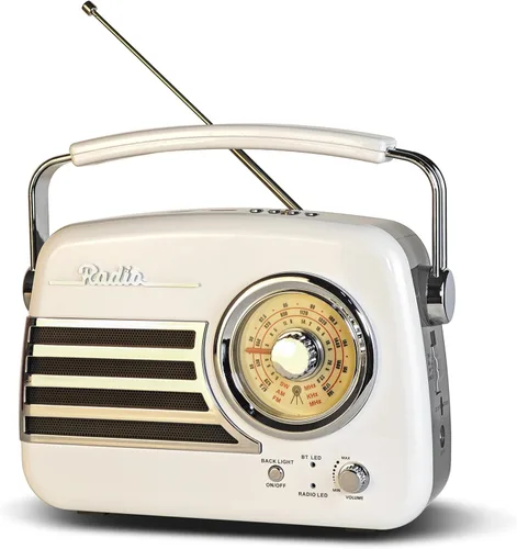 Vista 10 de Radios portátiles AM FM SW, receptor de transistor retro de recepción fuerte, altavoz Bluetooth, enchufe de corriente alterna en la pared, funciona