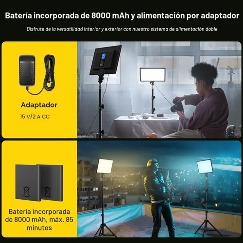 Vista 4 de RALENO Paquete de 2 paneles de luz de video LED de 13 pulgadas con soporte