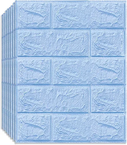 Vista 14 de Melairya Panel de pared 3D, 10 unidades, autoadhesivo, impermeable, de espuma de polietileno, anticolisión, utilizado para baño y sala de estar
