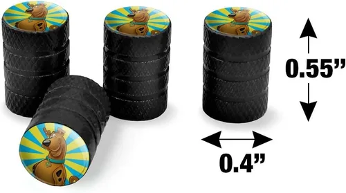 Vista 4 de GRAPHICS & MORE Scooby-Doo - Tapones de válvula de aluminio para llantas de neumático