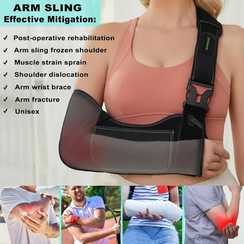 Vista 9 de KONSEDIK Cabestrillo para Brazo y Hombro para Hombres y Mujeres, Cabestrillo Médico Poroso Cómodo con Bolsillo y Almohadilla para el Hombro