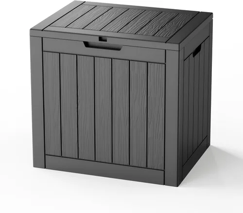 Vista 11 de EasyUp - Caja de almacenamiento para exteriores de 50 galones, impermeable, con cerradura 2-Gris