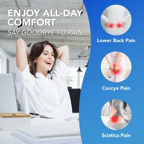 Vista 4 de Lofty Aim Cojín de asiento de coche, cómodos cojines de espuma viscoelástica para conducir (negro)