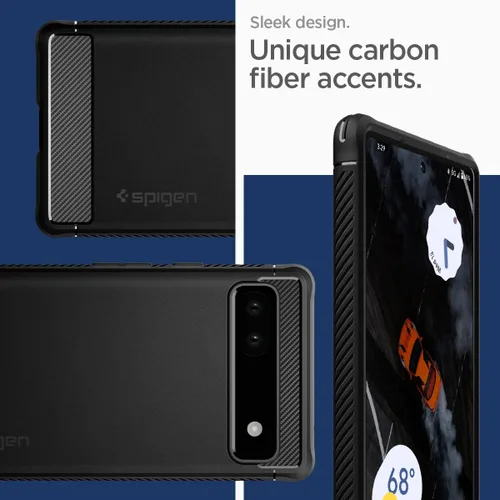 Vista 4 de Spigen Rugged Armor diseñado para Pixel 6a Case (2022) - Negro mate