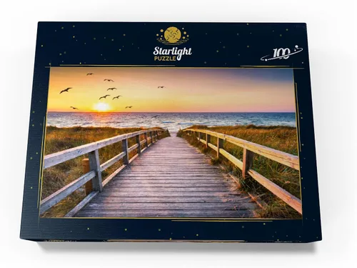 Vista 4 de MyPuzzle Sunset On Dune Beach in The North Sea - Rompecabezas de 100 piezas prémium para adultos