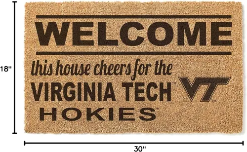 Vista 3 de KH Sports Fan Virginia Tech Hokies - Felpudo de bienvenida de fibra de coco, 18 x 30 pulgadas, alfombra de exterior Hokies; muestra tu espíritu