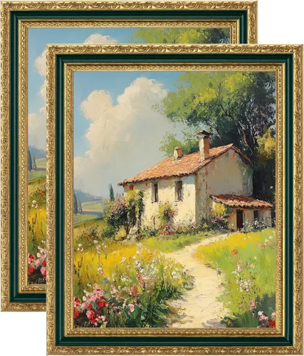 Vista 13 de eletecpro 8x10 Vintage Picture Frame, Glass Cover, Gold, 2-Pack Dorado