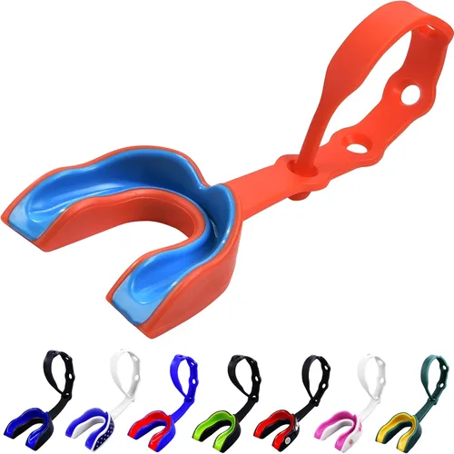 Vista 23 de Oral Mart - Protector bucal deportivo con correa para fútbol, lacrosse, hockey sobre hielo, taekwondo