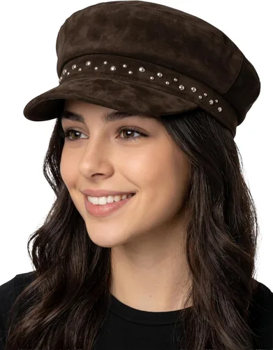 Vista 10 de Funky Junque Gorra de pescador griego, gorra de algodón para panaderos Floral - Denim