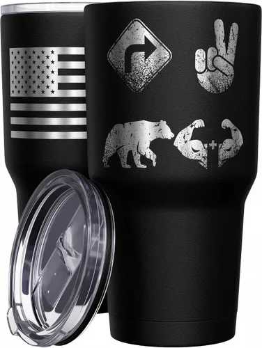 Vista 19 de We The People Holsters - Vaso térmico de 30 onzas, 0% Liberal, Negro
