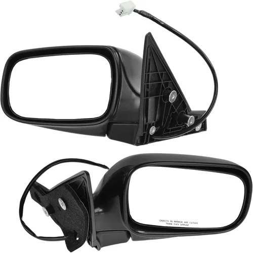 Vista 110 de TRQ Conjunto de 2 piezas de espejo lateral para conductor y pasajero, ajuste eléctrico, sin calefacción, sin memoria, color negro, compatible