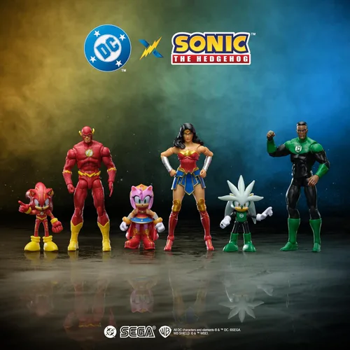 Vista 7 de DC X Sonic The Hedgehog Silver as Green Lantern & Green Lantern 2.5/5 pulgadas Figuras Multipack