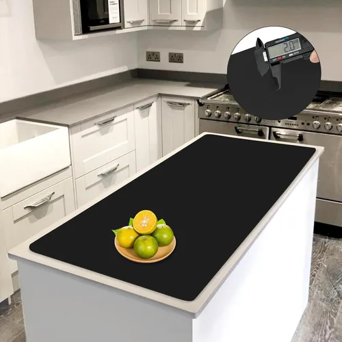 Vista 45 de Tapete de silicona súper grande, 120 x 24 pulgadas, tapete de silicona para encimera de cocina, tapete antideslizante resistente al calor, tapete