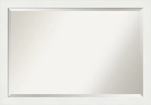 Vista 16 de Amanti Art Espejo de tocador de baño de 24 x 20 pulgadas, marco estrecho blanco tocador, espejo de pared rectangular, borde biselado, se cuelga