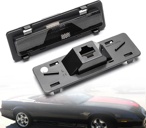 Vista 3 de Carcasas de luz de marcador lateral frontal compatibles con Chevy Camaro Euro 82-92 lente ahumada parachoques delantero señal lateral de señal