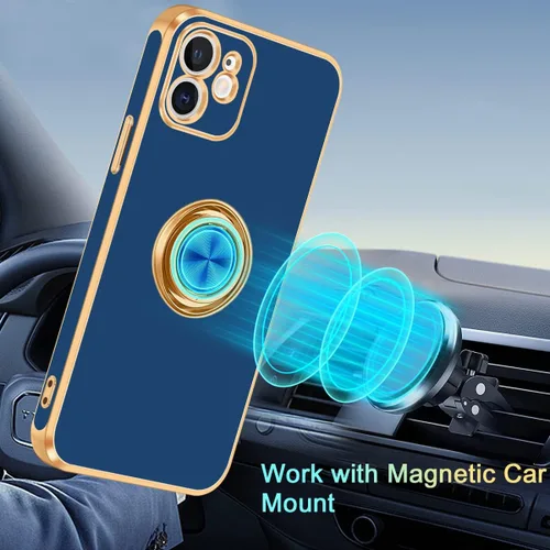 Vista 4 de Fingic Funda para iPhone 11, Funda para iPhone 11 con Soporte de Anillo [Soporte de Anillo Giratorio de 360° Base Magnética]