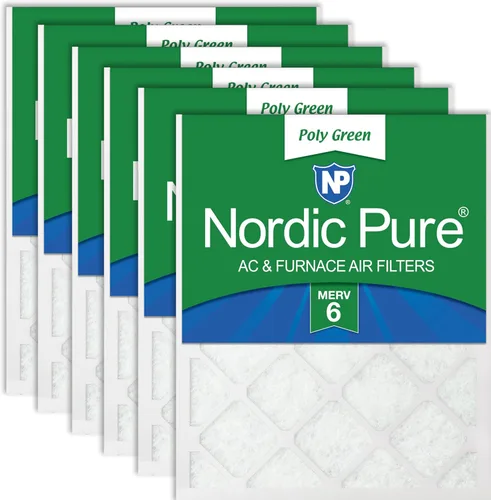 Vista 34 de Nordic Pure 20x20x1 (Tamaño real: 19 1/2 x 19 1/2 x 3/4) Filtros de aire para caldera/aire acondicionado Poly Green MERV 6 – Reduce el polvo