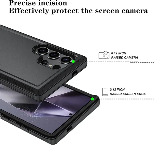 Vista 3 de ONOLA Funda compatible con Samsung Galaxy S24 Ultra con protector de pantalla HD, resistente a los golpes y a las caídas, funda de 3 capas