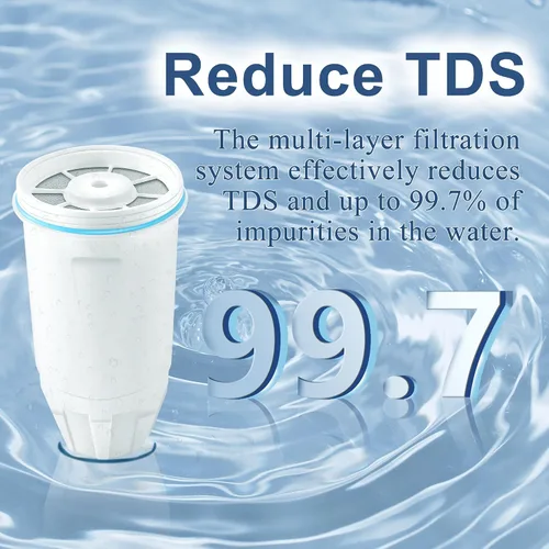 Vista 4 de TOMOON - Filtros de agua de repuesto para jarras y dispensadores Zero Water, filtración premium de 0 TDS, reduce el plomo/cromo/PFOA/PFOS – Mejora